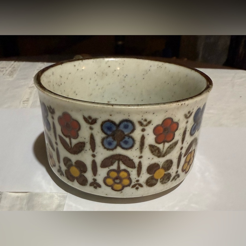 Vintage Otagiri retro flowers soup mug - Picture 2 of 4